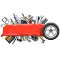 Vector Banner with Car Spares Royalty Free Stock Photo