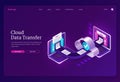 Vector banner of cloud data transfer