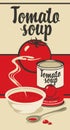 Banner for condensed tomato soup with inscription