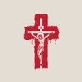 Crucified Jesus Christ on the cross, a religious symbol