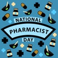 Vector banner design celebrating national pharmacist day on the 11th of January