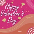 Vector banner design celebrating Valentine\'s day on the 14th of February.