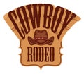 Vector banner or emblem for a Cowboy Rodeo show Royalty Free Stock Photo