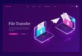 Vector banner of file transfer, exchange documents Royalty Free Stock Photo