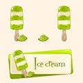 Vector banner with ice cream Royalty Free Stock Photo