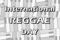 Vector banner for International Reggae Day, annually celebrated in July to emphasize the importance of this musical movement.