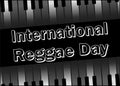Vector banner for International Reggae Day, annually celebrated in July to emphasize the importance of this musical movement