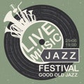 Vector banner for jazz festival live music Royalty Free Stock Photo