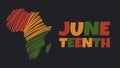 Vector banner Juneteenth - celebration ending of slavery in USA, African American Emancipation Freedom Day. African