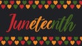 Vector banner Juneteenth - celebration ending of slavery in USA, African American Emancipation Freedom Day. Pattern with