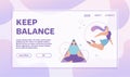 Vector banner of keep balance concept, meditation, harmony