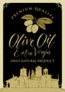 Banner for olive oil with countryside landscape