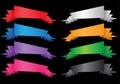 Vector banner label ribbon color set on black