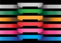 Vector banner label ribbon color set on black