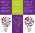 Vector banner with light bulb of idea.