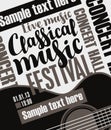 Banner for festival classical music with a guitar