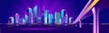 Vector banner night city Royalty Free Stock Photo