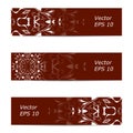 Vector banner of ornate burgundy color