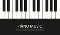 Vector banner piano music. Flat illustration on black background. Musical instrument keyboard Royalty Free Stock Photo