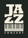 Music poster for a jazz concert with piano keys