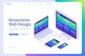 Vector banner of responsive web design Royalty Free Stock Photo