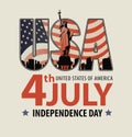 Vector banner on the theme of US independence Day Royalty Free Stock Photo