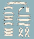 Vector banner Ribbons. Set of 50 ribbons