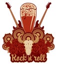 Vector banner for a rock pub with hard live music