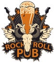 Vector banner for rock and roll music pub