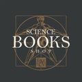 Vector banner for science books shop with initial letter A