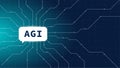 Vector banner showcasing AGI neural network. Open AI chatbot leveraging advanced Artificial General Intelligence and GPT