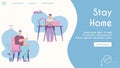 Vector banner of stay home concept, homeschooling