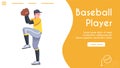 Vector banner template baseball player pitcher Royalty Free Stock Photo