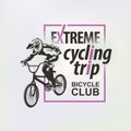 Vector banner on the theme of Extreme cycling trip Royalty Free Stock Photo