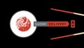 Vector banner on the theme of sushi delivery