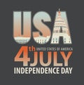 Vector banner on the theme of US independence Day Royalty Free Stock Photo