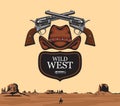 Vector banner on the theme of the Wild West Royalty Free Stock Photo
