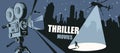 Vector banner for the thriller movies festival