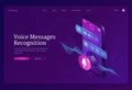 Vector banner of voice messages recognition