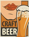 Banner for craft beer with glass of beer