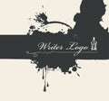 Vector banner with writer logo and abstract stains