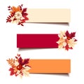 Vector banners with autumn leaves. Royalty Free Stock Photo