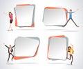 Vector banners / backgrounds with happy people jumping. Royalty Free Stock Photo