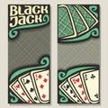 Vector banners for Blackjack Royalty Free Stock Photo