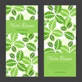 Vector banners, cards set. Green leaves pattern Royalty Free Stock Photo