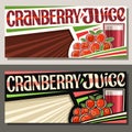 Vector banners for Cranberry Juice Royalty Free Stock Photo