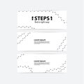 Vector banners. Creative banners with space for your content. Human steps, track. Royalty Free Stock Photo