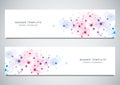 Vector banners design for medicine, science and digital technology. Molecular structure background and communication Royalty Free Stock Photo