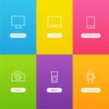 Vector Banners with Devices Icons
