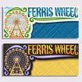 Vector banners for Ferris Wheel Royalty Free Stock Photo